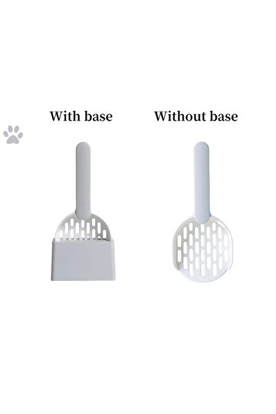 Choice3 With Base Set Grey Cat Litter Scoop Plastic Cat Litter Shovel With Ba...