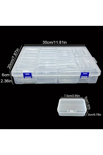 Choice 30 Grid 10/19/24/30 Grids DIY Beads Diamond Paint Crafts Transparent Plastic Storage Box, Art Embroi