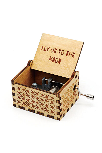 Jurassic Park Fly me to the moon HOT Wooden Hand Crank Black Music Box Children's Holiday Gifts Chri