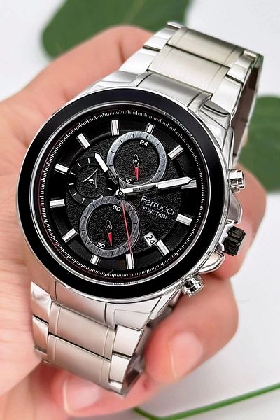Ferrucci Function Men's Wristwatch Steel Strap Steel Case 3 Atm Water Resistance
