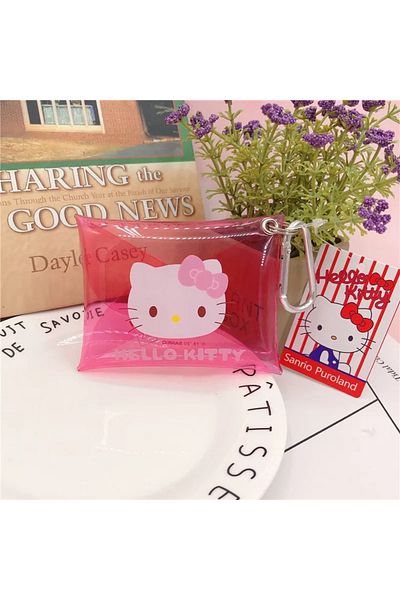 Miniso 6 Sanrio Hello KittyCute Pvc Jelly Zero Wallet Transparent Kuromi Card Bag Storage Bag with Mountai.