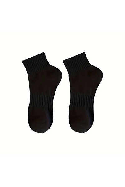 Adin 4 чифта безшевни еластични икономични чорапи с половин крачол, черни, зимни