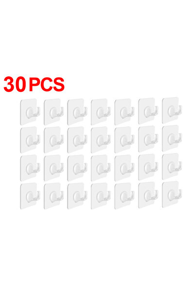 Choice D03-30PCS 5/10/20 قطعة خطاف ذاتي اللصق شفاف للباب والجدار، رف حمل للأط...