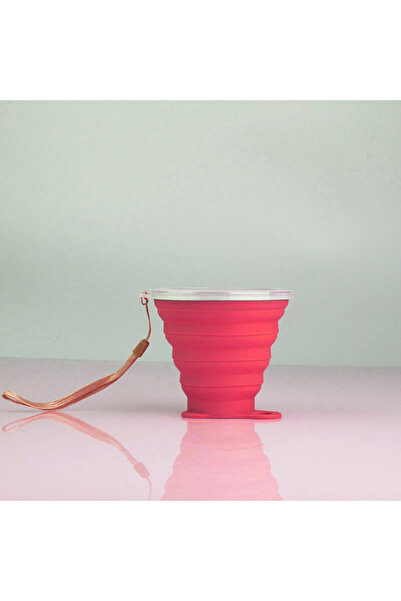GGGold 270ml Red Silicone Foldable Cup Collapsible Telescopic Cute Water Bott...