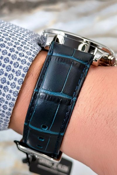 Daniel Klein Premium Exclusive 3Atm Navy Blue Leather Cord Men's Wristwatch Bracelet Zmdk1164