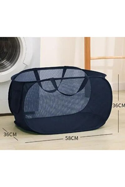 Choice سلة تخزين زرقاء داكنة سلة تخزين الملابس المتسخة سلة تخزين محمولة للحما...