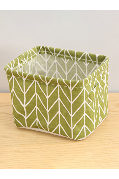 Choice سلة تخزين خضراء من القطن والقنب مكونة من قطعة واحدة مع سطح طاولة مطبوع...