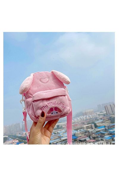 SANRIO MyMelody Kawaii Sanrio Plush Bag My Melody Kuromi Cartoon Animal Handbag Cute Cinnamoroll Storage To