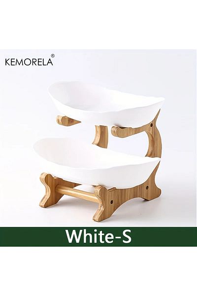 Choice White S Double/Three layer Modern Wooden Living Room Multi-layer Snack Net Plastic Fruit Plate Woode