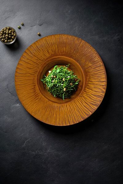 İREA PORSELEN Mantra Porcelain 28cm Decorative Plate - Pasta and Salad Plate, Pit Design 1 Piece