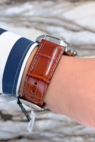 Ferrucci Brown Leather Cord, Steel Case Function 3Atm Men's Wristwatch Bracelet Zmfer080
