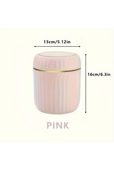 Choice Pink Mini Desktop Trash Can with Lid Garbage Waste Bin Organizer Bedroom Office Desk Storage Box Mad
