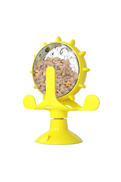Choice Yellow Dog Cat Feeding Interactive Wheel Toys Pet Leaking Food Training Ball Slow Dog Feeder Funny D