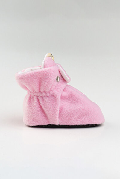 pufien Organic Cotton Lined, Baby First Step Shoes, Non-Slip Sole, Baby Slippers, Pink Booties