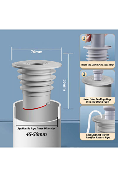 choice2 Suitable for 40-45mm Silicone Bathroom Sewer Seal Ring Kitchen Sink S...