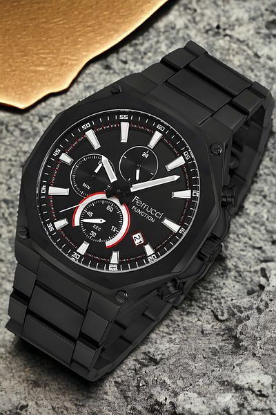 Ferrucci Fcf.13906fm.02 Black Men's Wristwatch - Bracelet Zmfer148