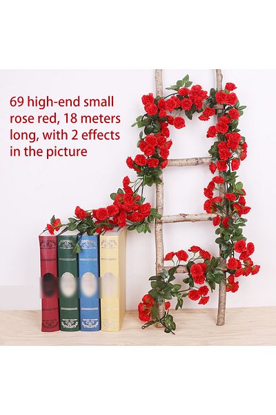 Choice Red 69 head 1.8m A 2.5m 1.8m Rose Artificial Flower Vine For Wedding Garland White Pink Home Room We