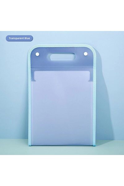 Choice Transparent Blue H 13 Pocket File Folders Portable A4 Letter Size Macaron Color Accordian Document O
