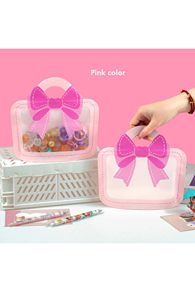 Choice11 20x19cm 30Pcs Pink 30Pcs Bow Snack Packaging Bag Portable Design Cos...