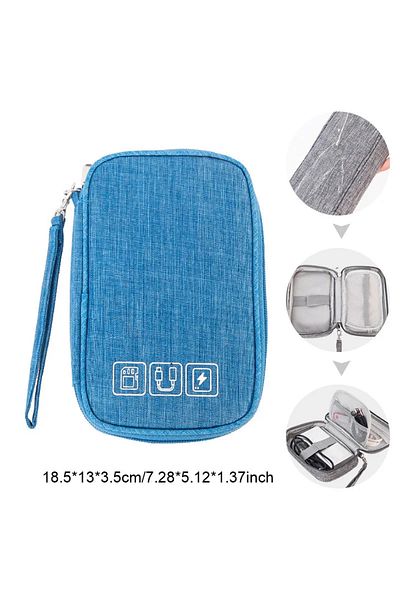 Choice Blue Wholesale Cable Storage Bag Electronic Organizer Digital Charger Wires Usb Power Pouch Portable