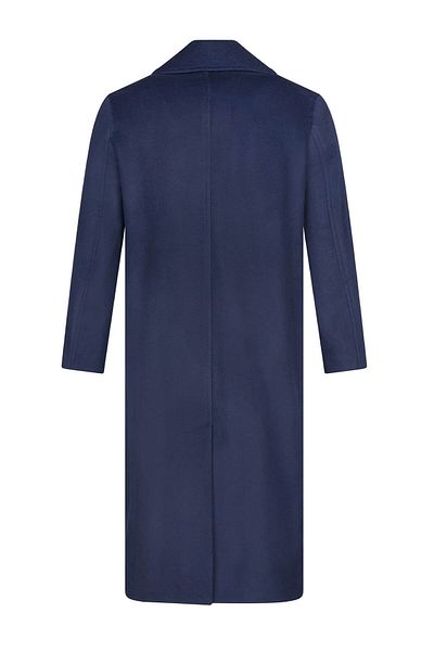 Hatemoğlu Saykı Woman Navy Blue Regular Fit Mono Collar Stamp Coat