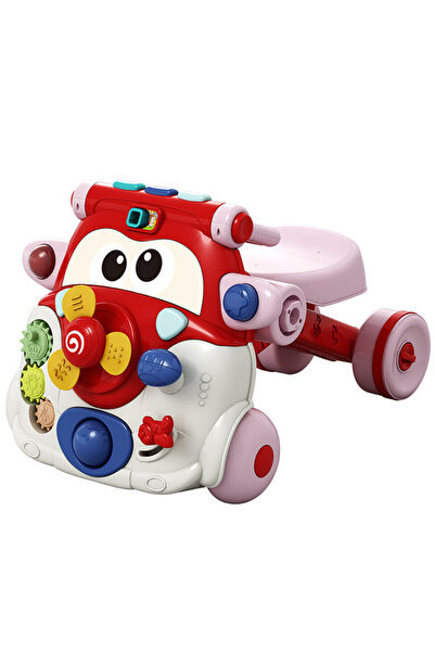 TEKNUM 3-IN-1 Baby Walker/Kids Cycle/Scooter Skates w/Musical keyboard-Red