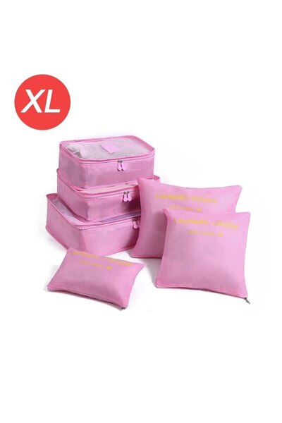 Choice XL-Pink 6-piece Large Size Travel Organizer Portable Suitcase Organize...