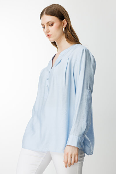 Ekol Buttoned Front Turtleneck Blouse