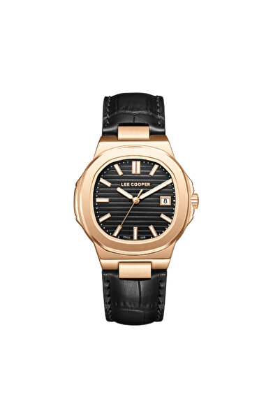 Lee Cooper ساعة نسائية أنالوج بمينا سوداء - LC08107.451