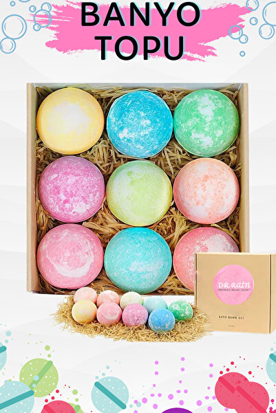 DR.RAİN 9’lu Banyo Bombası Seti – Köpüren Spa Nem Bombası, Jakuzi & Pedikür Topu