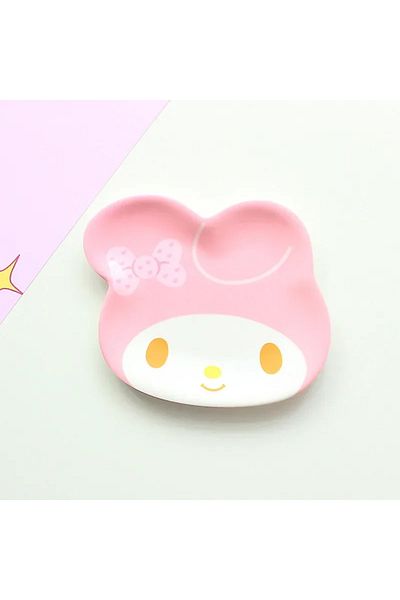 Miniso mld طبق عشاء My Melody Sanrio Hello Kitty Anime Baby Children Kawaii Saucer أدوات مائدة فاكهة لطيفة