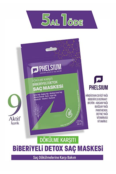 PHELSİUM 9 Aktifli Dökülme Karşıtı Biberiyeli Detox Saç Maskesi