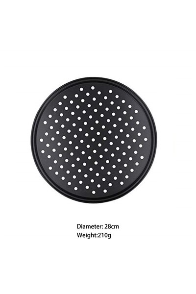 Choice صينية بيتزا مثقبة من الفولاذ الكربوني مقاس 28 سم غير لاصقة مع فتحات صي...