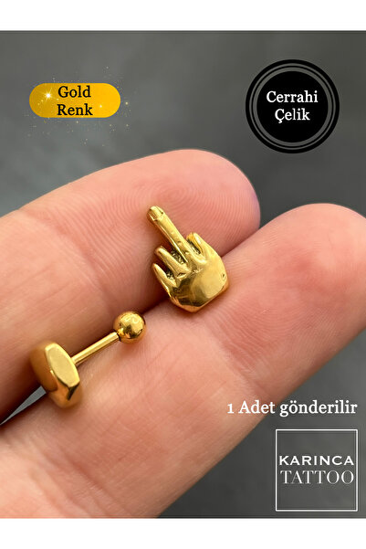 Karınca Piercing Orta Parmak Helix Tragus Flat Conch Kıkırdak Kulak Piercing