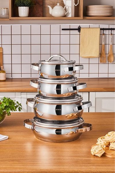 Karaca Kuzina 8 Piece Steel Cookware Set