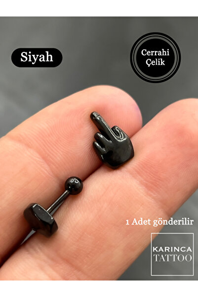 Karınca Piercing Orta Parmak Helix Tragus Flat Conch Kıkırdak Kulak Piercing