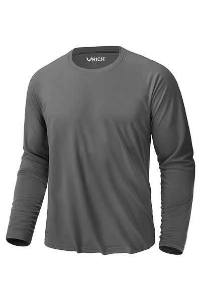 Rich Men's Anthracite Basic Long Sleeve T-Shirt Athlete Body T-shirt