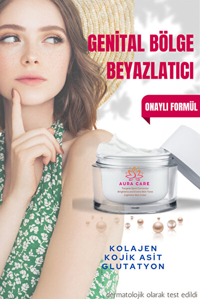 Aura Care Genital Bölge Beyazlatıcı Krem (Glutatyon, Kojik Asit ve Kolajen Özlü)