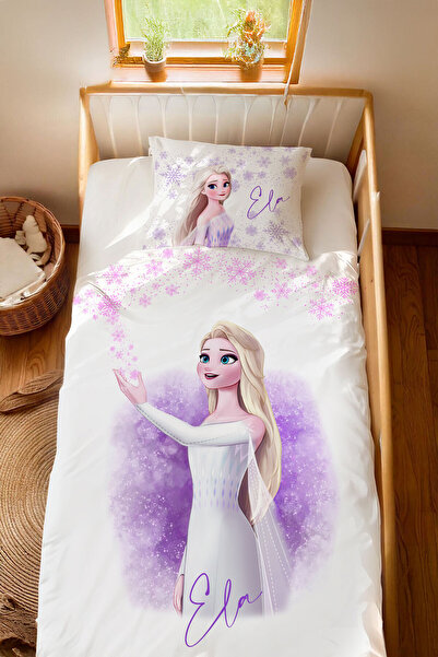 Homamia İsme Özel %100 Pamuk 100x200 Montessori Nevresim Takımı Elsa