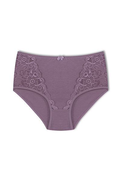 HNX 5-Piece High Waist Large Size Lace Detailed Cotton Bato Women's Panties