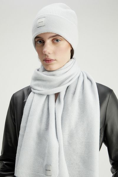 Calvin Klein CASHMERE CHUNKY OPEN RIB BEANIE