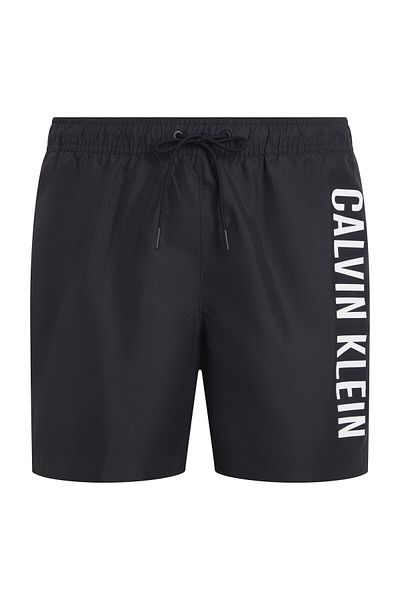 Calvin Klein Férfi márkalogós fekete úszónadrág gyorsan száradó poliészterrel, strandoláshoz és tengeri használatra Km0km01