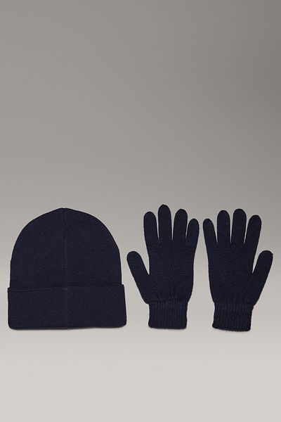 Calvin Klein Jeans Mono Embro Geschenk Beanie und Handschuhe Set