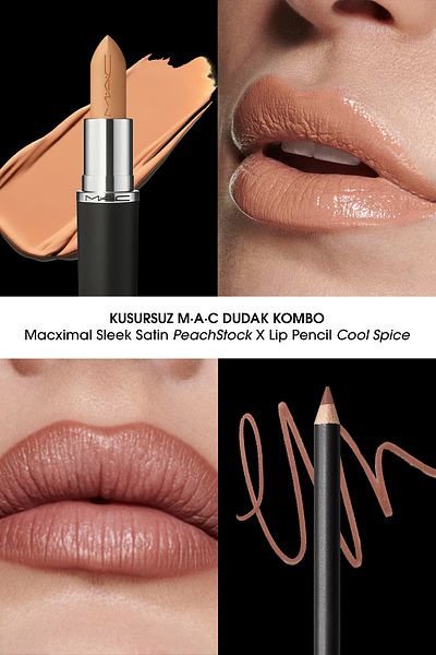 M.A.C Macximal Sleek Satin Lipstick Iconic Satin Finish Lipstick-Peachstock 3.5Gm