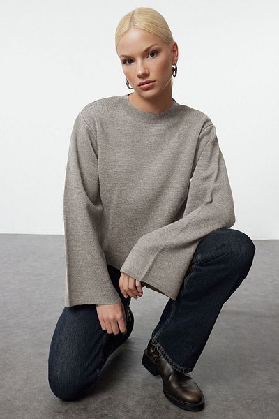 Trendyol Collection Stone More Sustainable Basic Tricotaj Pulover TWOAW25KZ00313