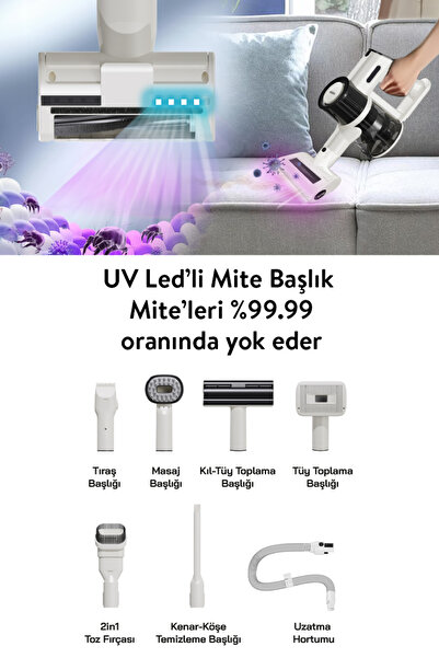Sinbo Svc-8623 Bldc Motor Şarjlı Dikey Kablosuz Süpürge ,uv Akar Başlıklı (EVCİL HAYVAN APARATLI)
