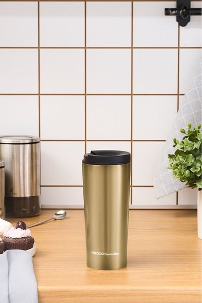 Karaca Sheeny 450 ml Gold Temos - Steel Leak Proof
