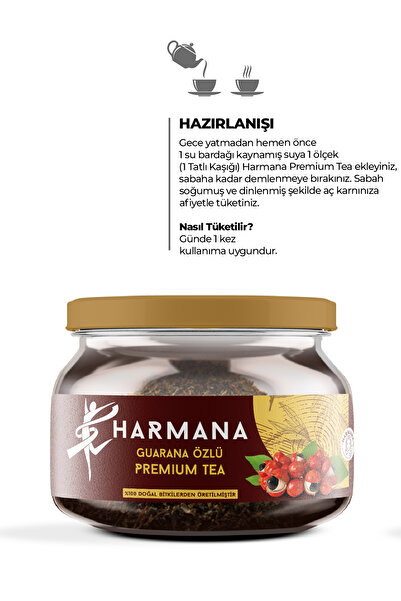 HARMANA Guarana Özlü Premium Tea 2 Aylık Kullanım 150 Gr