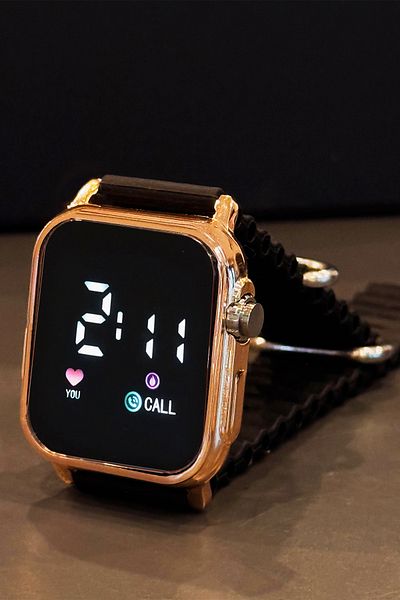 Aqua Di Polo 1987 Rose Gold unisex fekete szilikon digitális led karóra APWR 033304