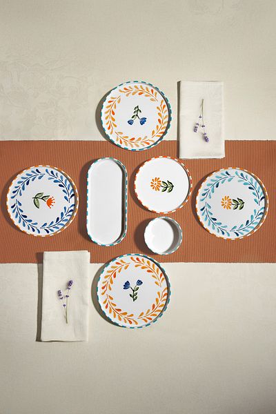 Nehir طقم إفطار سيراميك مكون من 13 قطعة من Summer Flowers لـ 6 أشخاص